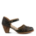 thumbnail image 5 of L'Artiste Women's NIOBELLA Hand-Painted Hook-and-Loop Mary Jane – Geometric Design, Decorative Buckle, Faux Stacked Heel, 5 of 8