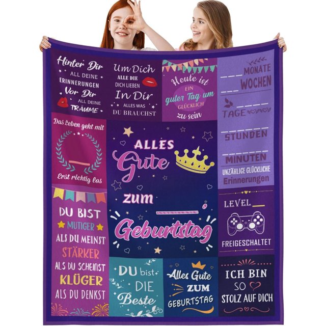 LHSHID 19th Birthday Girl Gift Blanket Flannel Soft and Comfortable Anti static Bed Sofa Blanket 30x40in