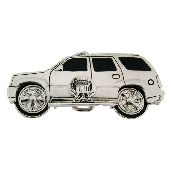 Utility SUV Car Logo Silver Star Silver Chrome Spinners Belt Buckle Mudgirls Flap