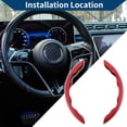thumbnail image 3 of PU Artificial Leather Steering Wheel Cover ABS Car Steering Wheel Protector Red Carbon Fiber Pattern 1 Pair, 3 of 6