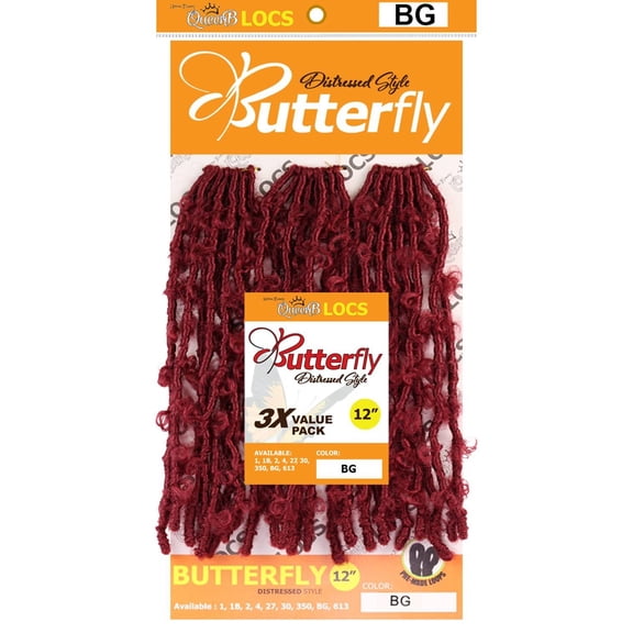 QueenB Butterfly Distressed Locs 12" - #BG