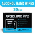 thumbnail image 3 of 30pcs Individually Wrapped Alcohol Wipes - Quick Clean for Hands, Surfaces & Gadgets, Convenient Single-Use Packets for Office, Travel & Daily cleaning, 3 of 7