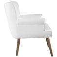 thumbnail image 2 of Modway Cloud Tufted Polyester Fabric Accent Chair in White and Walnut, 2 of 5
