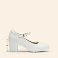 thumbnail image 2 of BURUDANI Women's Chunky Low Block Heels Mary Jane Closed Toe Work Pumps Comfortable Round Toe Dress Wedding Shoes Wide Shoes, 2 of 8