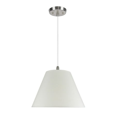 Aspen Creative 72017 Two-Light Hanging Pendant Ceiling Light with Transitional Hardback Fabric Lamp Shade, Off White, 15" width