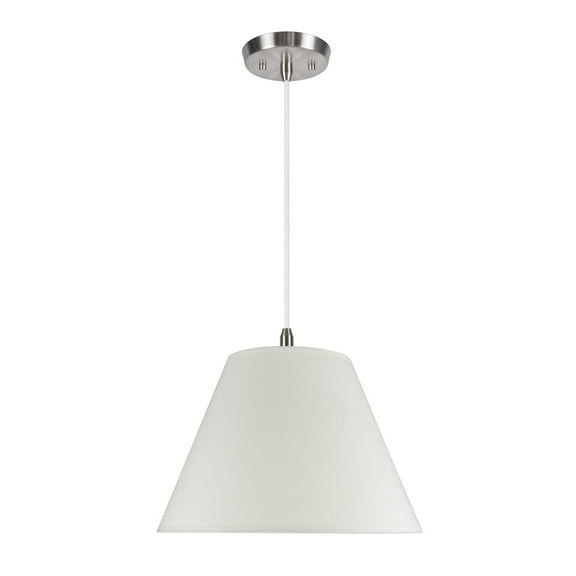Aspen Creative 72017 Two-Light Hanging Pendant Ceiling Light with Transitional Hardback Fabric Lamp Shade, Off White, 15" width