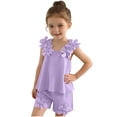 thumbnail image 2 of Stamzod Girls Summer Outfits 2 Piece Floral Tank Top and Short Sets Cute Clothes for Girls Purple 7-8 Years, 2 of 7