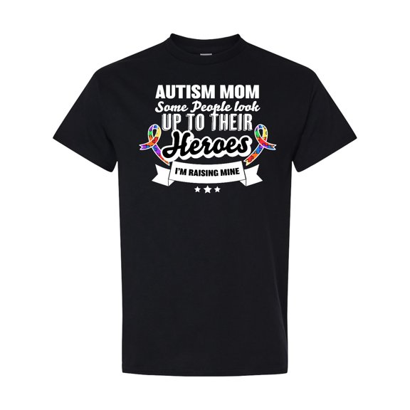 Inktastic Autism Awareness Autism Mom with Puzzle Ribbons T-Shirt