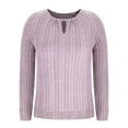 thumbnail image 6 of Olyvenn Womens Long Sleeve Crew Neck Shirts Pleated Keyhole Tops Solid Blouses Dressy Casual Tunic Blouse Pink 8-10, 6 of 9