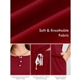 thumbnail image 3 of SHOWMALL Plus Size Short Sets for Women, 2 Piece Summer Henley Top and Drawstring Shorts with Pockets, Wine Red, 3 of 8