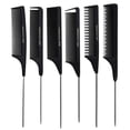 thumbnail image 2 of Peine de cola de pelo profesional, peine de corte de salón de acero inoxidable con pinchos, herramienta de peinado para el cuidado del cabello, 2 of 4