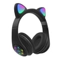 thumbnail image 2 of Seitruly Auriculares con orejas de gato con micrófono Bluetooth 5,0, auriculares inalámbricos con cancelación de ruido RGB, Gamer, adultos, niños y Cables de audio/vídeo No.01, 2 of 8