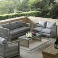 thumbnail image 2 of Modway Aura 3 Piece Outdoor Patio Wicker Rattan Set in Gray Gray by Modway, 2 of 9