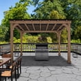 thumbnail image 3 of VEIKOUS 10'x 12' Outdoor Wooden Grill Gazebo, Heavy Duty Bbq Pergola for Deck, Garden and Patio, 3 of 14