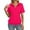 01# Hot Pink, variant on Womens Short Sleeve Polo T Shirts V Neck Summer Casual Basic Tee Tops Camel S