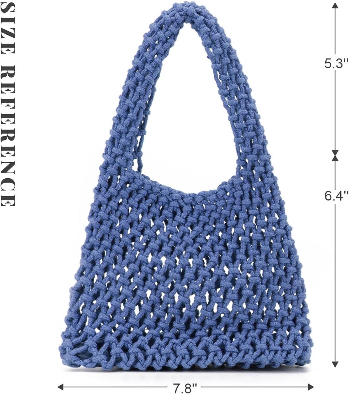 Kukuzhu Small Crochet Tote Bag for Women Summer Mesh Woven Handbags Beach Hobo Bag