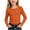 Orange, variant on Bovxnpu Girls Long Sleeve Shirts Undershirts Ribbed Long Sleeve Crew Neck Top Fall Winter Outfits