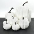 thumbnail image 2 of 7PCS Thanksgiving White Pumpkin Decorations Various Sizes Pumpkin Decorations Artificial Pumpkins Fall Autumn Decor, Suitable for Fall Harvest, Thanksgiving Party Indoor and Outdoor Decoration, 2 of 8