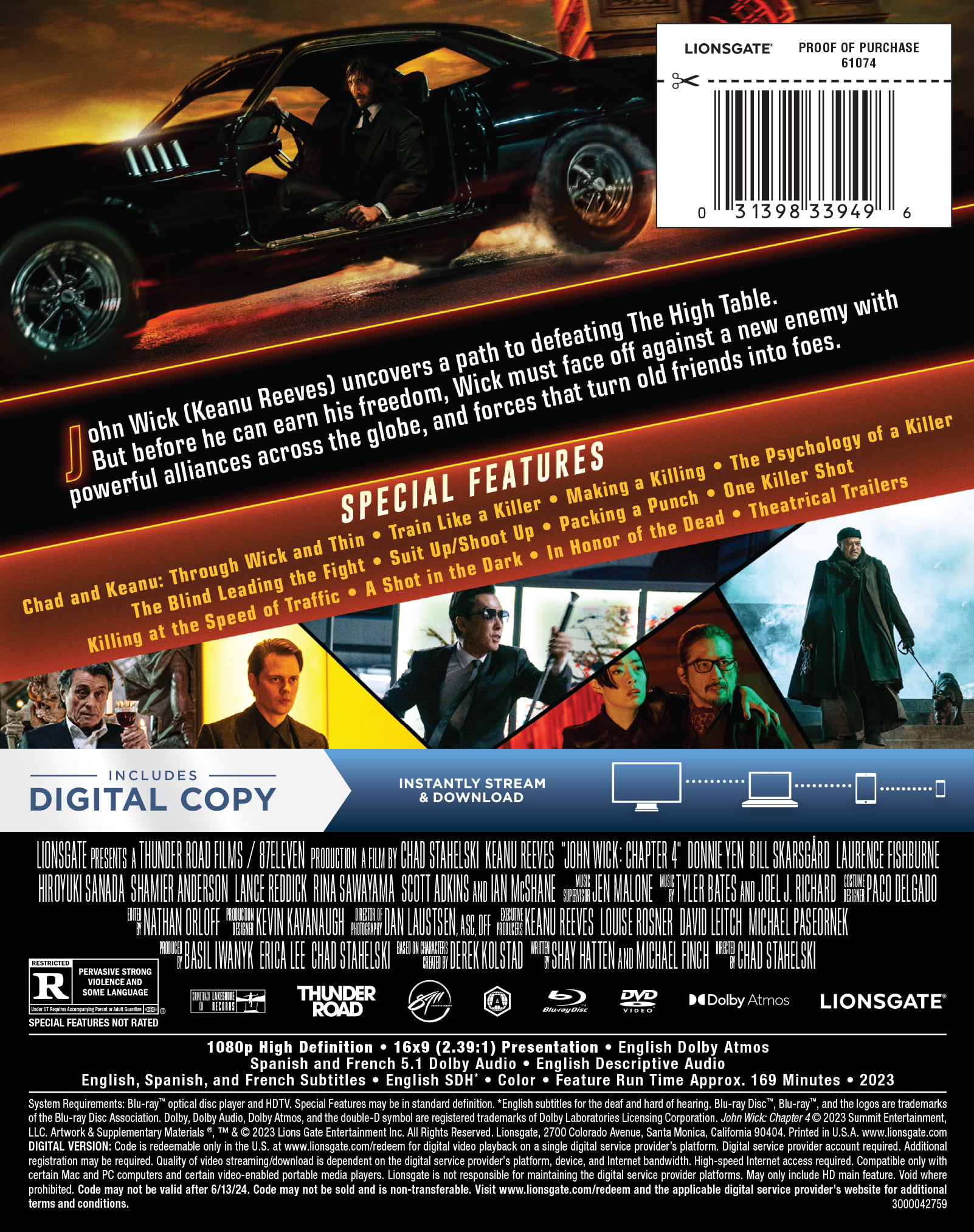 John Wick 4 Limited Edition Collector's Set (Walmart Exclusive) (4K Ultra  HD + Blu-Ray + DVD+ Digital Copy) W/Comic-Con Poster 