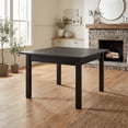 thumbnail image 3 of Fnova 39.4" Square Farmhouse Dining Table, Wood Coffee Table for 4 People, Modern Kitchen Table for Dining Room, Black (Chairs Not Included), 3 of 12
