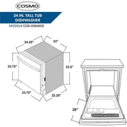 Cosmo 24 Cooktop & Microwave w/ Vent Fan & Wall Oven & Dishwasher & Fridge Set