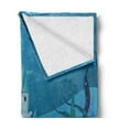 thumbnail image 2 of Ocean Soft Flannel Fleece Throw Blanket, Fairytale Mermaid Castle with Dolphins Moss Fish Sun Beams Art Print, Cozy Plush for Indoor and Outdoor Use, 50" x 60", Turquoise Pale Blue Teal, by Ambesonne, 2 of 5