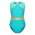 thumbnail image 2 of iixpin Girls One Piece Gymnastics Leotards Sparkle Ballet Outfit Tumbling Sleeveless Dance Unitard 6-16 Years Blue Green 10, 2 of 6