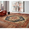 thumbnail image 3 of Pasargad Home Serapi 8' x 10' Hand-Knotted Wool Navy/Rust Rug - All Ages, Indoors, 3 of 8