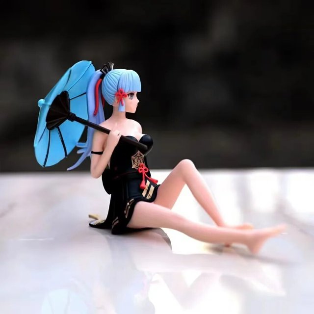 Figura de acción de Anime Genshin Impact para niños, juguete de colección de PVC de 25CM, Kamisato Ayaka, regalos para niños Gong Bohan LED
