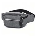 thumbnail image 2 of Men Multifunctional Waist Pack, Crossbody Belt Bag With Multiple Zipper Pockets For Travel Running Hiking Outdoor Sports, Lightweight Chest Sling Storage Bag For Daily Carry Essentials(Gray), 2 of 5