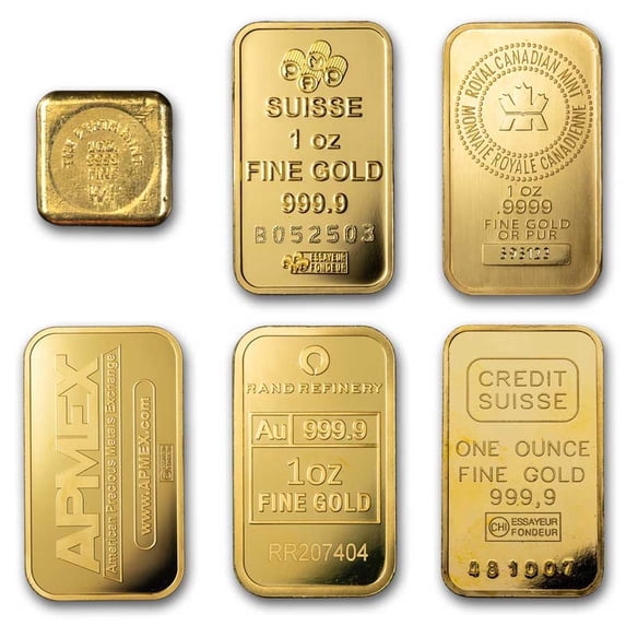 Random Mint Gold Bar (Secondary Market) 1 troy oz Fine Gold, .9999, 24 Karats