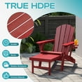 thumbnail image 6 of FODINGHILL Folding Adirondack Chair Set of 2 with Ottoman, Adjustable Backrest HDPE All-Weather Firepit Chair with Cup Holder, Red, 6 of 8