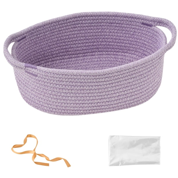 Canasta de regalo Kodomoore 30x20x13 cm de cuerda de algodón tejida, paquete de 2