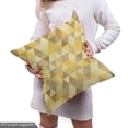 thumbnail image 4 of Yellow Brown Fabric by the Yard, Monotone Triangles Arranged Polygonal Art, Upholstery Fabric for Dining Chairs Home Decor Accents, 2 Yards, Coffee Yellow by Ambesonne, 4 of 4
