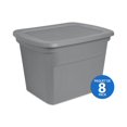 thumbnail image 1 of Sterilite 68 Liter Tote, Plastic Storage Bin with Snap-on Lid, Stackable, Gray - 8 PK, 1 of 7