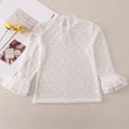 thumbnail image 6 of Girls White Mesh Long Sleeve Top – Lightweight Sheer Layering Shirt with Heart Print, Casual Flowy Blouse for Ages 3-12,Size 4-5 T, 6 of 9