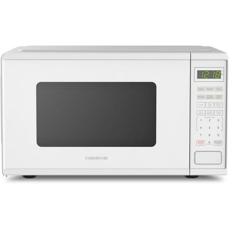 0.9 Cu. Ft. Countertop Microwave Oven – 900 Watts Power, Auto Cook Settings, Defrost, Easy Clean and Child Safety Lock - White
