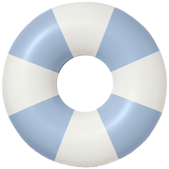 Sunnylife: Tube Pool Ring - La Mer Med Blue Stripe - 41" Round Inflatable Float, Water-Beach Play, Durable Lounge, 220lb Cap, Kids-Teens-Adults 6
