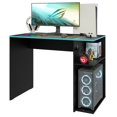 thumbnail image 2 of Madesa Gaming Computer Desk 39 Inch with 2 Shelves and Headphone Hanger Wooden Sturdy Home Office Table for Kids and Adults - Black/Blue, 2 of 5