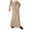 Beige, variant on VBTAPA Women's Summer Linen Maxi Skirt Drawstring Low Waist A Line Casual Skirts Flared Long Skirt Gray S
