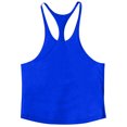 thumbnail image 4 of Ecqkame Men's Workout Tank Tops High Resilience Breathable Gym Shirts Muscle Fitness Bodybuilding Sleeveless Shirts 02-Blue L, 4 of 7