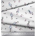 thumbnail image 2 of Soimoi Georgette Viscose Fabric Notes Musical Instrument Decor Fabric Printed Yard 42 Inch Wide, 2 of 3