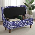 thumbnail image 3 of FOR U DESIGNS Tropical Hibiscus Floral Print Stretch Ottoman Covers Rectangle Slipcovers for Flip-top Storage Stools, Removable Ottoman Slipcover with Elastic Bands Soft Stool Protector for Bedroom, 3 of 7