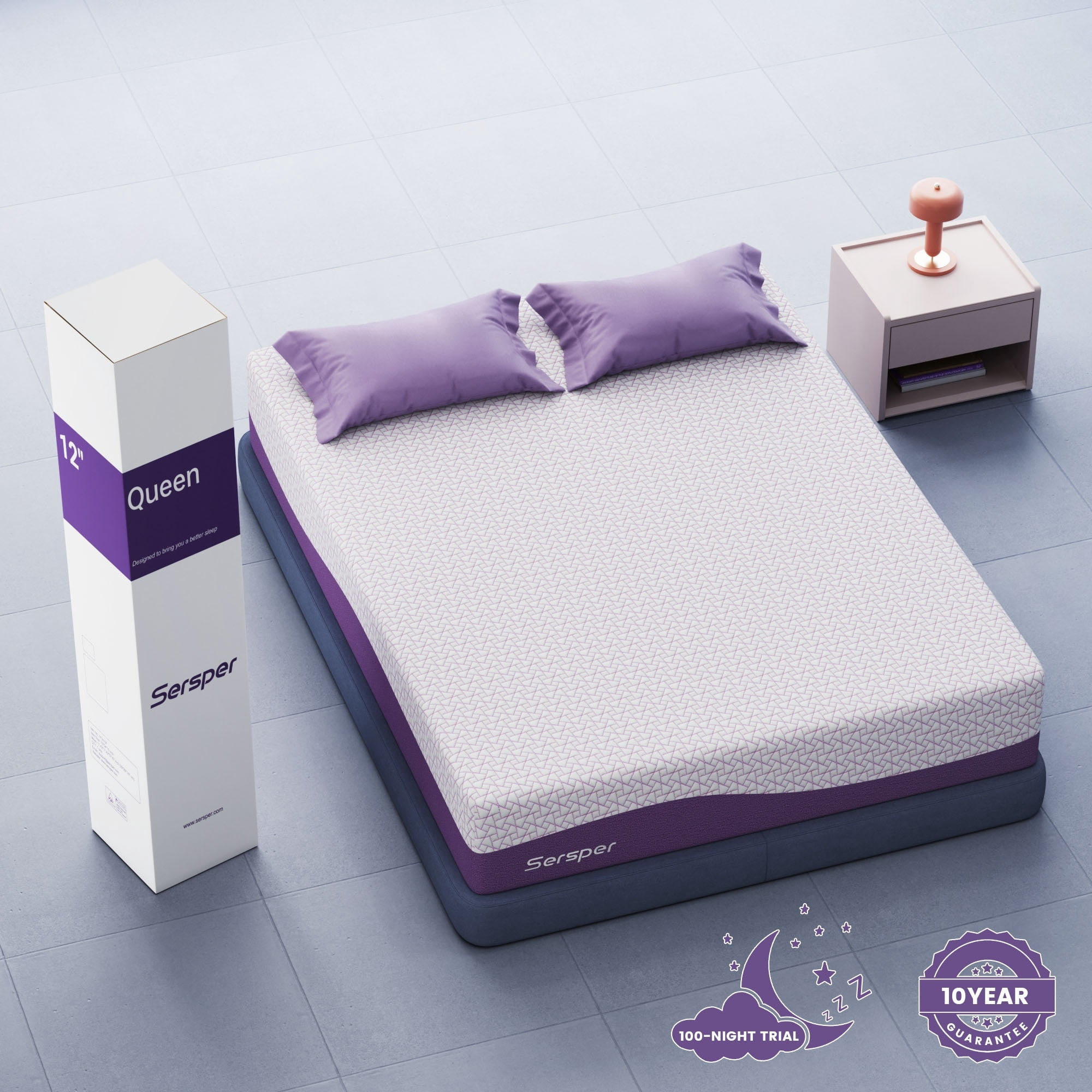Sersper  10-inch Gel-Infused Memory Foam Mattress,Mideum Firmness,Suitable for Adjustable Bed Full