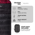 thumbnail image 5 of TETON Sports 101R Celsius XXL -18C/0F Saco de dormir; Saco de dormir de 0 grados Ideal para acampar en climas fríos; Negro, cremallera derecha, 5 of 5
