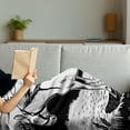 thumbnail image 3 of Donkey Soft Flannel Fleece Blanket, Donkey Standing on the Side of a Road in the Village Animals Farmlife Concept, Cozy Plush for Indoor and Outdoor Use, 50" x 70", Black and White, by Ambesonne, 3 of 5