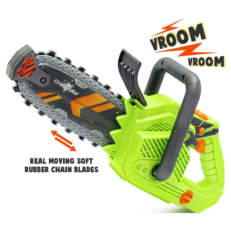Lanard Tuff Tools Clean Cut Chainsaw Kids Sounds Action Toy Realistic Action Yard Work Toy Battery Powered Ages 3