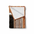 thumbnail image 2 of Rustic Soft Flannel Fleece Throw Blanket, Weathered Barn Firewood Countryside Village Storage Garden Rural Life Concept, Cozy Plush for Indoor and Outdoor Use, 60" x 80", Orange Brown, by Ambesonne, 2 of 6