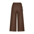 thumbnail image 5 of ShomPort Womens Lounge Pants Cotton Linen Lightweight Wide Leg Pants for Women Casual Loose Solid Trousers, 5 of 6