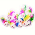 thumbnail image 1 of 30 PCS Whimsical Furry Cat Toys - Squeaky Mice with Feather Tails, Random Color, Interactive Catcher, Stimulating Pet Play, Durable Construction, and Endless Fun, 1 of 5